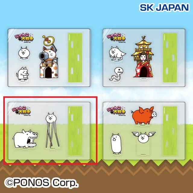 Cキモネコ&カバちゃん】にゃんこ大戦争アクリルスタンドセット1～日本
