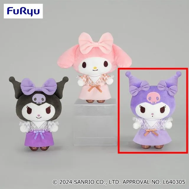 Cクロミ(パープル)】マイメロディ・クロミ 和風レトロぬいぐるみ