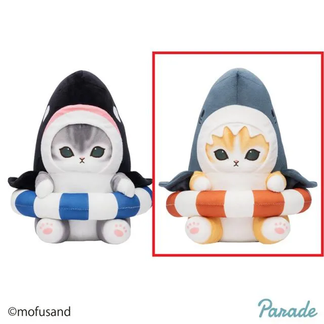 Aサメにゃん】mofusand サメにゃんシャチにゃんBIGぬいぐるみ～浮き輪