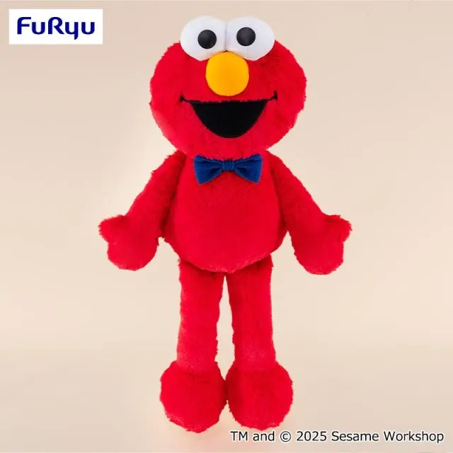 エルモ】セサミストリート コーデュロイリボンBIGぬいぐるみ～エルモ