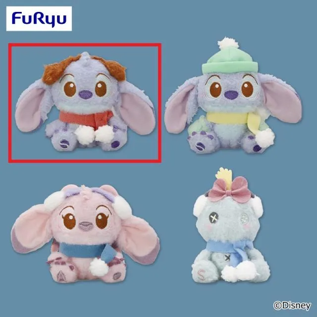 Aスティッチ イヤーマフ】スティッチ ミルキーボア 雪の日マスコット