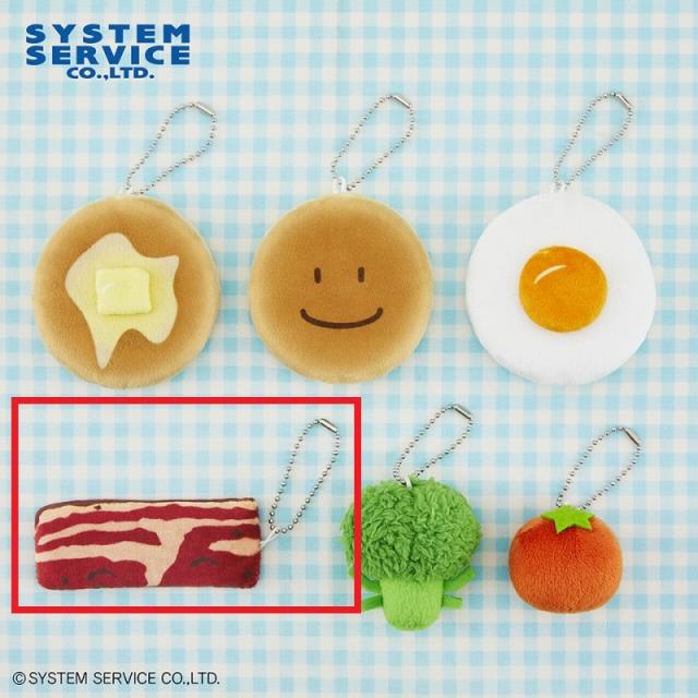 Dベーコン】FANS ボールチェーン付きモーニングプレートぬいぐるみ