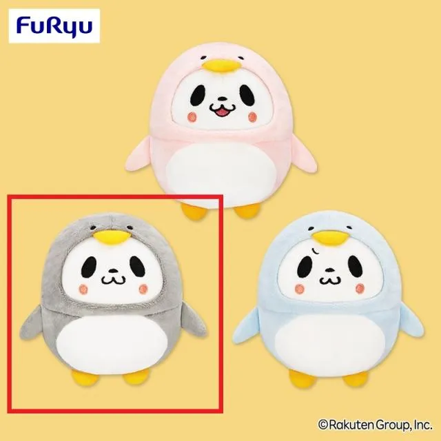 お買いものパンダ 小パンダぬいぐるみ〜ぺんぎんコスチューム〜 全3種セット Aグレー】お買いものパンダ 小パンダぬいぐるみ～ぺんぎんコスチューム