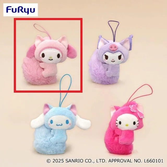 タグ付 サンリオ マイメロディ フリフリテイル しっぽ ぬいぐるみ マスコット サンリオ マイメロディ 推し色マスコット ホワイト ぬいぐるみ