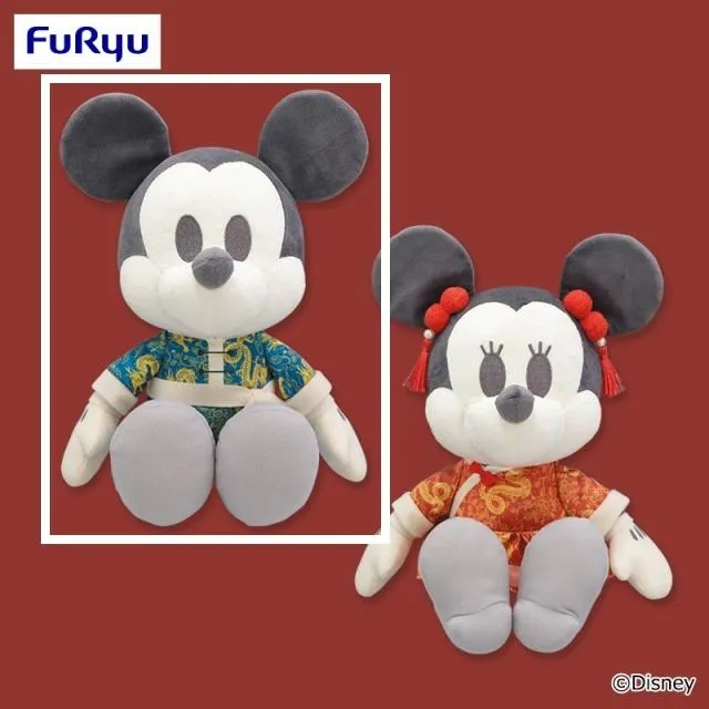 Aミッキー】ミッキー&ミニー デココレ チャイナ服BIGぬいぐるみ