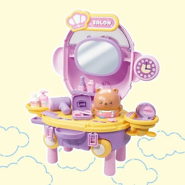 Bサロンセット(パープル×イエロー)】おままごと くまさんひこうき