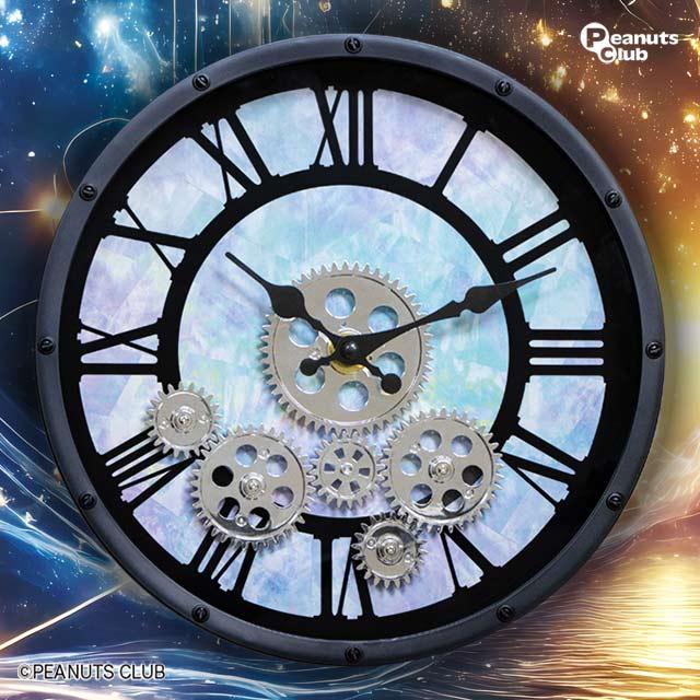 Bブラック×シルバー】ムービング ギア クロック オンラインクレーン