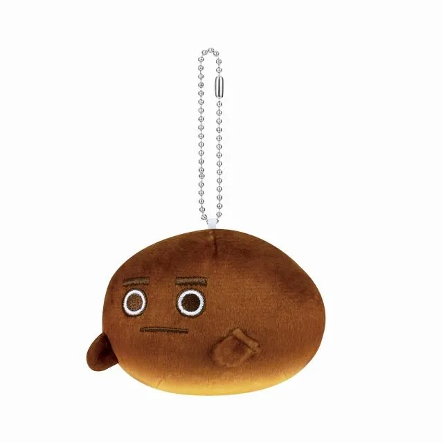 B黒糖どん(眉あり/口閉じ)】フジパン ボールチェーン付きぬいぐるみ