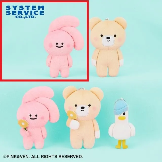 Vandy the pink ぬいぐるみ　3点セット ドット柄トップス＋ピンクつなぎ＋リボン髪飾り 3点セット ぬいぐるみ