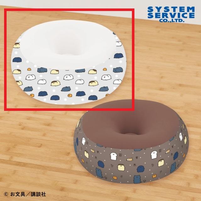 Aグレー】お文具といっしょ ビーズクッションXL プレミアムDX