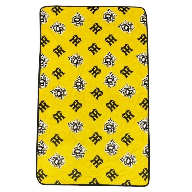 A:90thロゴ柄(黄)】阪神タイガース フランネルボアブランケット