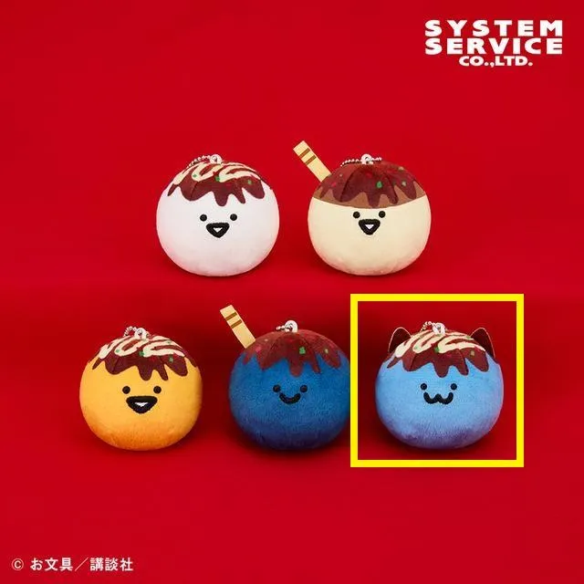 E猫さん】お文具といっしょ たこ焼きマスコットキーチェーン