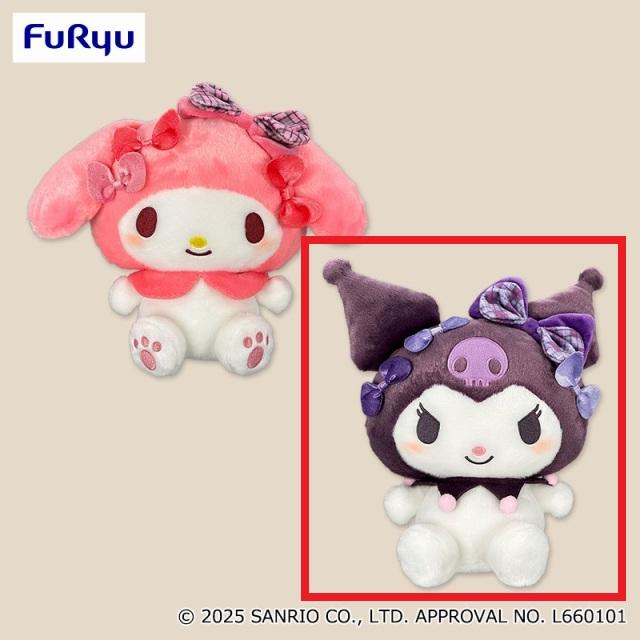 一番くじ　マイメロクロミ　ぬいぐるみ Bクロミ】マイメロディ・クロミ リボンがいっぱいBIGぬいぐるみ