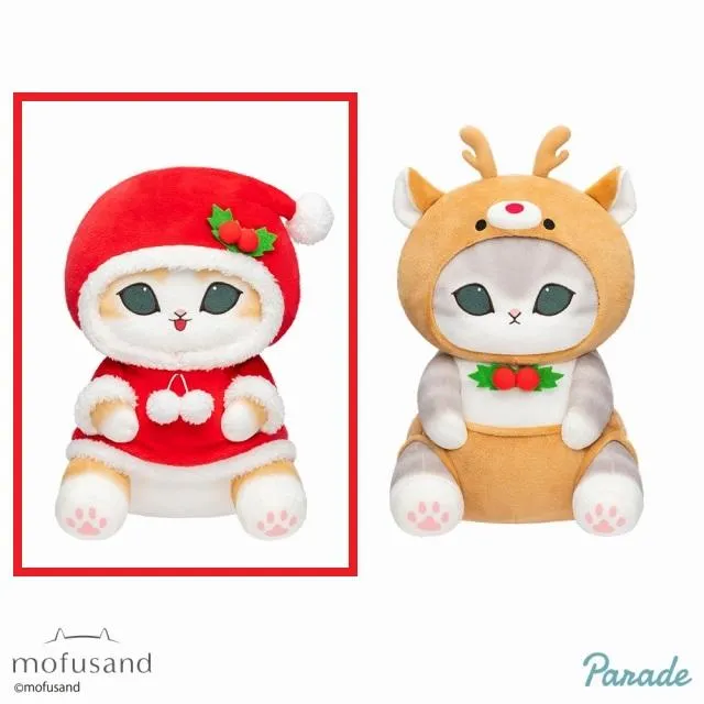 モフサンド　mofusand クリスマスにゃんBIGぬいぐるみ　サンタ　トナカイ Aサンタ】mofusand クリスマスにゃんBIGぬいぐるみ オンラインクレーン