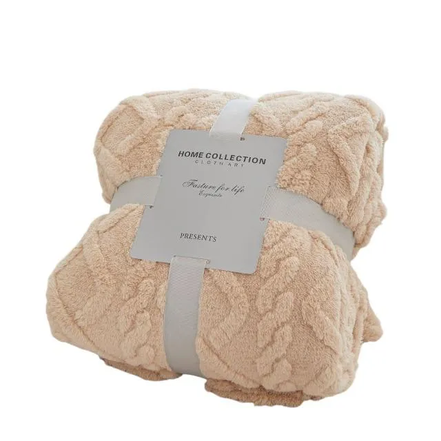 simple ケーブルニットブランケット　　10点 Bベージュ】Simpleケーブルニットブランケット オンラインクレーン