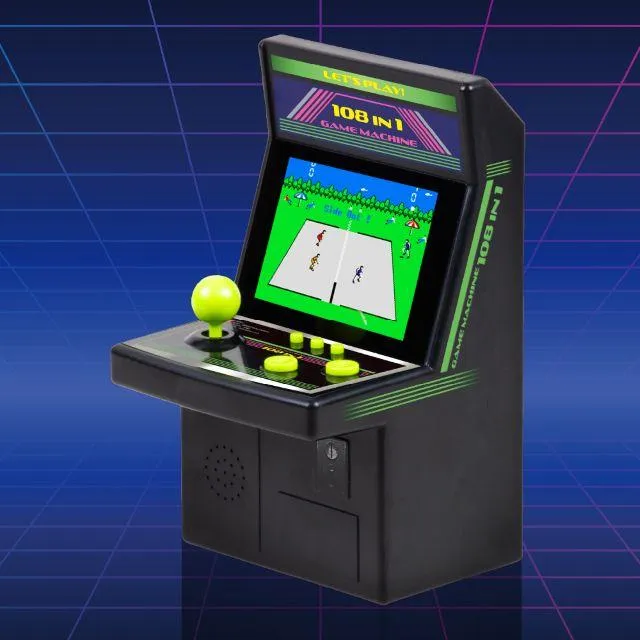 Dブラック×ライム】2.8インチ液晶 108in1 AC筐体型ゲーム機 V3