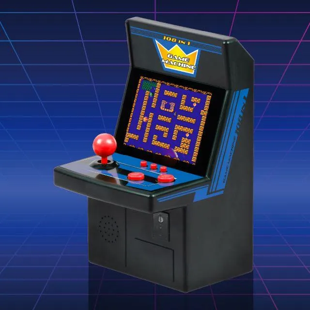 Cブラック×ブルー】2.8インチ液晶 108in1 AC筐体型ゲーム機 V3