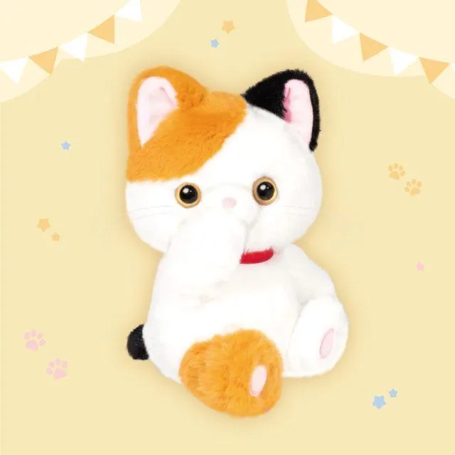 Cモモ(三毛猫)】おしゃぶりにゃんこ おおきめぬいぐるみ オンライン