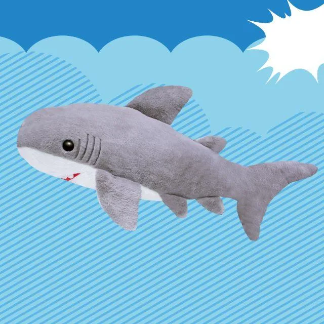 Cダークグレー】でっかい!サメ ふわふわぬいぐるみ 120cm オンライン