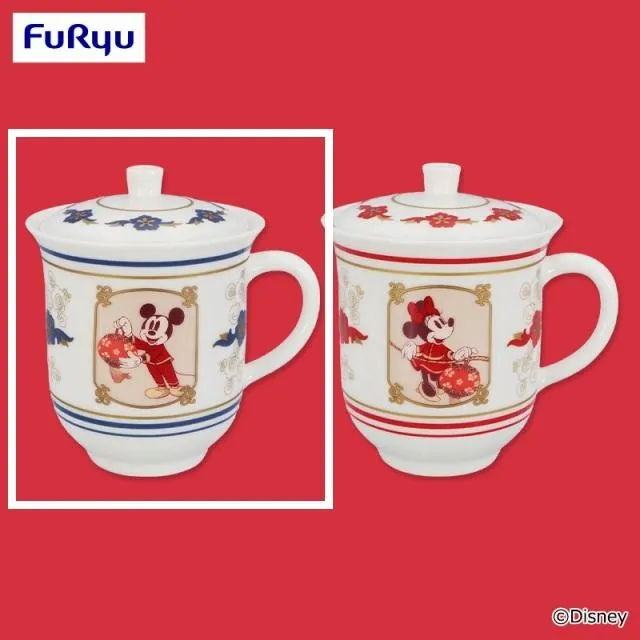 Aミッキーマウス】ミッキーマウス&ミニーマウス アジアンスタイル ふた
