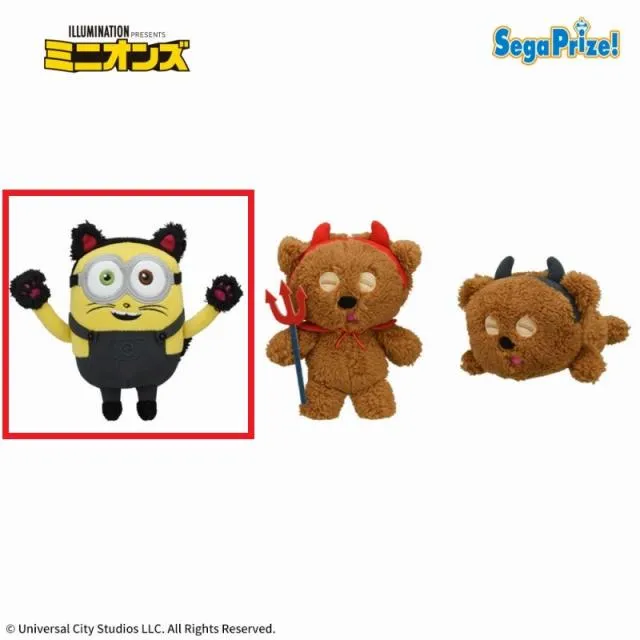 タカラトミーアーツ ミニオン ぬいぐるみ 超特大 ボブ Aボブ】ミニオン ぬいぐるみ ～黒猫&悪魔～ オンラインクレーンゲーム