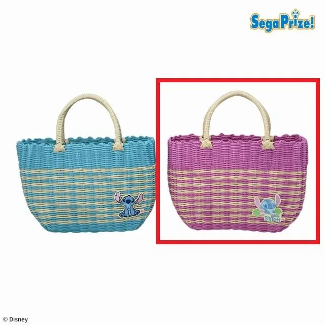 Bピンク】リロ&スティッチ [PtZ]編みカゴバッグ オンラインクレーン