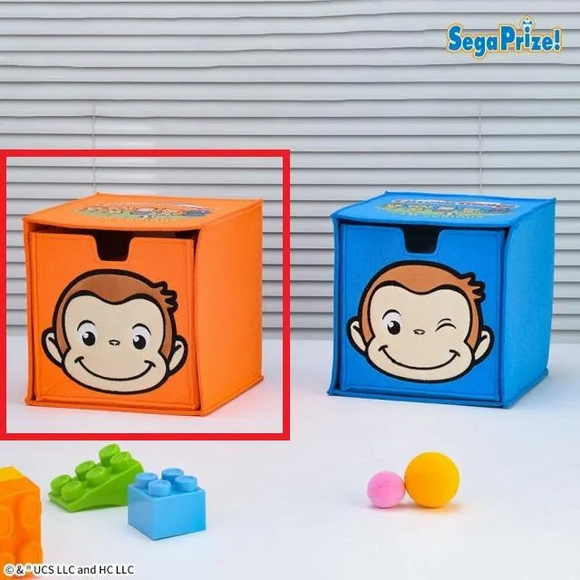 Aオレンジ】おさるのジョージ [PtZ]フェイス収納ボックス オンライン