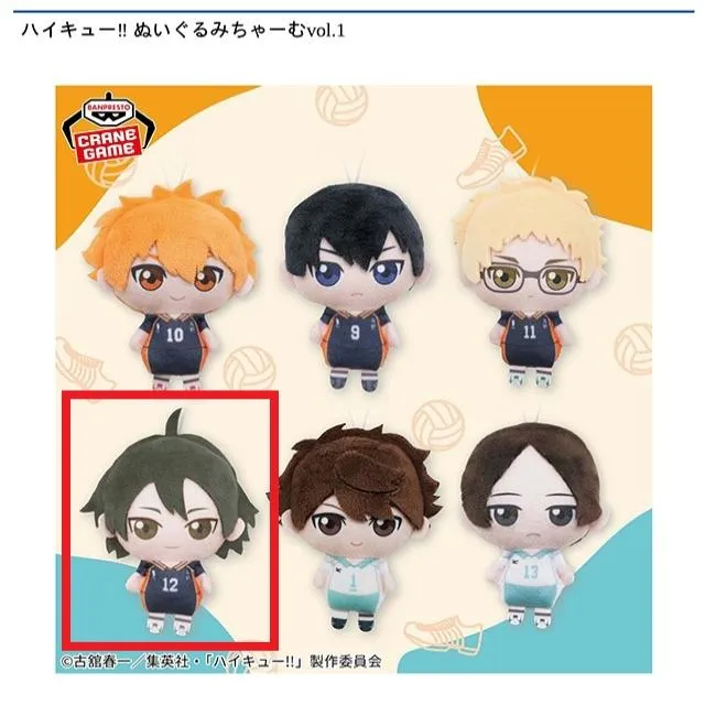 ハイキュー　山口忠にとたんぬいぐるみセット D山口忠】ハイキュー!! ぬいぐるみちゃーむ vol.1 オンラインクレーン