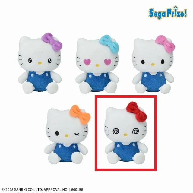 Dぐるぐる目(レッド)】ハローキティ マスコット いろいろ表情Ver