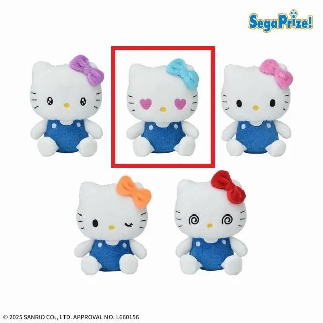 Cハート目(ライトブルー)】ハローキティ マスコット いろいろ表情Ver