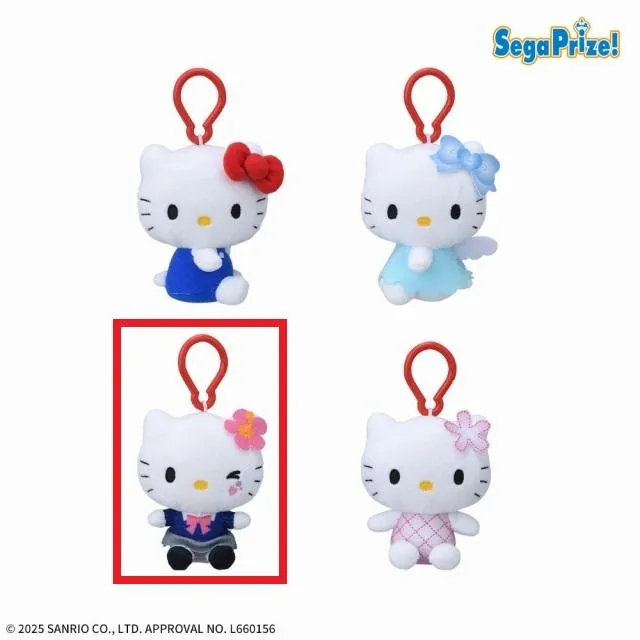 Cセーラー(紺:服)】ハローキティ カラビナ付マスコット オンライン