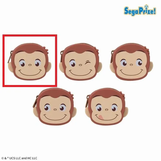 おさるジョージチョリ Aジョージ(笑顔)】おさるのジョージ ぽってりシリコンミニポーチ(XS