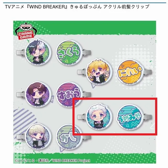D梅宮一】TVアニメ『WIND BREAKER』きゅるぽっぷん アクリル前髪