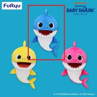 Bダディシャーク(ブルー)】ベイビーシャーク ぬいぐるみパペット