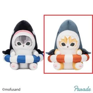 Aサメにゃん】mofusand サメにゃんシャチにゃんBIGぬいぐるみ～浮き輪