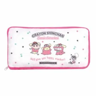 サンリオ×クレヨンしんちゃん　ポーチ A枠ピンク】クレヨンしんちゃん×サンリオキャラクターズ ロングポーチ