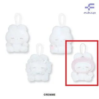 Dいちごずきん】うさぎのねむちゃん マスコットぬいぐるみ オンライン