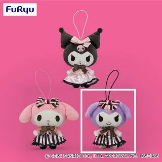 Cクロミ(パープル)】マイメロディ・クロミ ラブリーストライプリボン