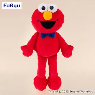 エルモ】セサミストリート コーデュロイリボンBIGぬいぐるみ～エルモ