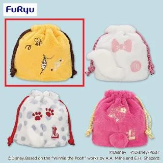 Aプーさん】ディズニー&ピクサーキャラクター もこもこしっぽ付き巾着