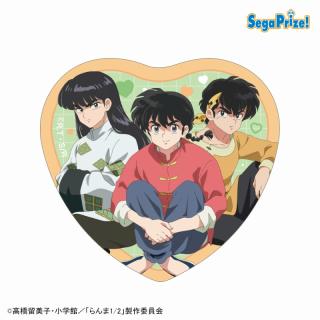 E乱馬&良牙&ムース】TVアニメ「らんま1/2」 ハート型缶バッジ(EX