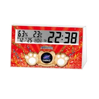 Aレッド】ジャグラー 液晶温湿度計クロック4(マイジャグラーⅤ