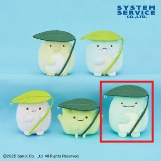 【色違い】白毛玉くん【ハンドメイドぬいぐるみ】 Eとかげ(本物)】すみっコぐらし ボールチェーン付きはっぱであまやどり