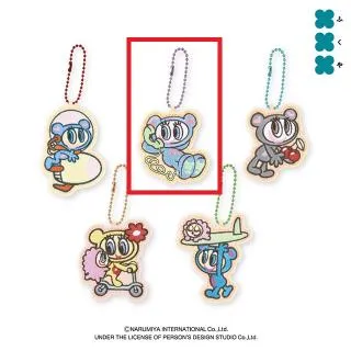 ブリジットルームウェア アナザーカラー 受注限定 ステッカー&キーホルダー付き Cナカムラくん(もしもし)】エンジェルブルー 刺繍キーホルダー