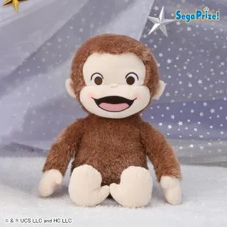 B口開け(両手下げ)】おさるのジョージ 赤いほっぺ Lぬいぐるみ