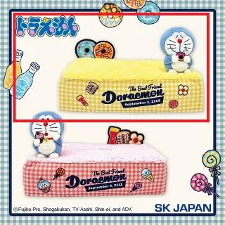 Aイエロー】ドラえもん スイーツモチーフ ジオラマ ティッシュケース