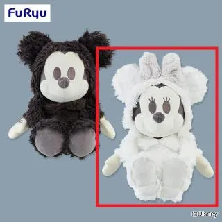お腹の中にブランケットが入っていますミッキーマウス ぬいぐるみ ホワイトブラック Bミニーマウス】ミッキーマウス&ミニーマウス デココレ ブラック