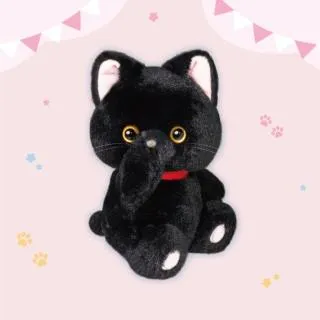 Aレオ(黒)】おしゃぶりにゃんこ ぬいぐるみ オンラインクレーンゲーム