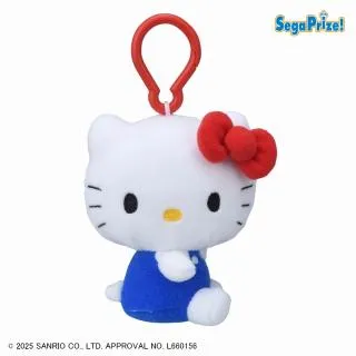 Aオーバーオール(青:服)】ハローキティ カラビナ付マスコット