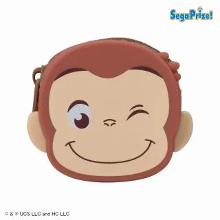 Aジョージ(笑顔)】おさるのジョージ ぽってりシリコンミニポーチ(XS